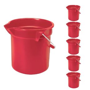 Rubbermaid Commercial Products 2.5 Gallon Brute Heavy-Duty, Corrosive-Resistant, Round Bucket, Red FG296300RED