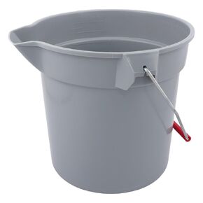 Rubbermaid Commercial Products 2.5 Gallon Brute Heavy-Duty, Corrosive-Resistant, Round Bucket, Red FG296300RED