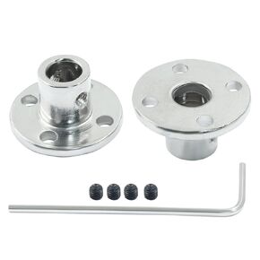 Luomorgo 7mm/0.28 inch Metal Flange Shaft Coupling Rigid Flange Coupling Motors Guide Shaft Axis Bearing 2pcs