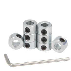 Zeberoxyz 8pcs 3/8" Bore Shaft Collars Sets-Screw Style Zinc Plated Solid Steel Lock Collars with 3/4" Outer Diameter and 3/8" Width for Drive shafts, The Automotive Industry etc.(3/8", Zinc Plated)