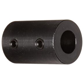 RC-062 Black Oxide Plated Mild Steel Rigid Coupling, 5/8" Bore, 1-1/4" Outside Diameter, 2" Length, 5/16"-18 x 5/16" Set Screw