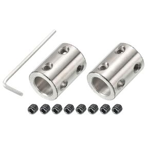 PATIKIL Shaft Coupler Connector L22 x D16 8mm to 10mm Bore Rigid Coupling Stainless Steel Shaft Joint w Screw,Wrench for 3D Printers Silver 1Pack