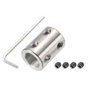 PATIKIL Shaft Coupler Connector L22 x D16 8mm to 10mm Bore Rigid Coupling Stainless Steel Shaft Joint w Screw,Wrench for 3D Printers Silver 1Pack