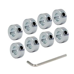 5/16" Bore Shaft Collar with Nickel Plated Solid Steel Style Set Screw Shaft Collars for Machinery and Industrial Use, 8pcs/Pack (Silver-5/16")