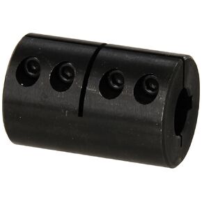CC-062-062-KW Black Oxide Plated Mild Steel Clamping Coupling, 5/8" x 5/8" Bore, 1-1/2" Outside Diameter, 2-1/4" Length, #10-32 x 1/2" Set Screw