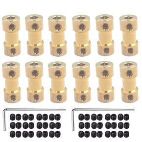 12Pcs 4mm to 5mm Brass Shaft Coupling Joint Connector, Motor Shaft Coupling for RC DIY Airplane Boat Robot