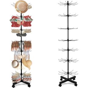 Ornament Display Stand, 7 Tier Rotating Retail Display Stand Adjustable Display Rack for Mall, Exhibition and Retail Store