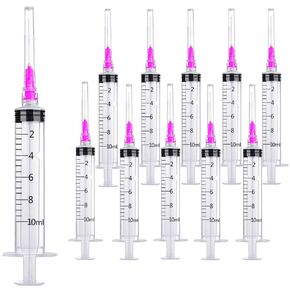 15 Pack 5ml 22Ga Plastic Syringe with Measurement for Scientific Labs, Industrial Dispensing Animal and Pet Supplies, Disposable Individually Wrapped (15, 5ml-22Ga)