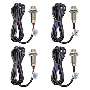 NJK-5002C Hall Effect Sensor M12 Proximity Switch NPN NO 3 Wires Detection Approach Switch 10mm Normally Open (4 Pack)