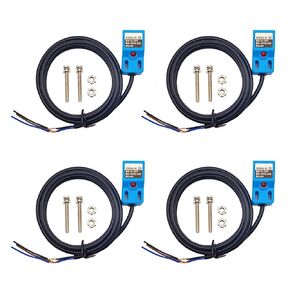 Inductive Proximity Sensor SN04-N Normally Open Detection Approach Switch NPN NO with TL PL SN Bracket (Blue, 4 Pack)