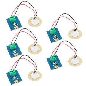 5Pcs 3.3V/5V Analog Ceramic Piezo Vibration Sensor Module Fit for Arduino DIY Kit, Analog Signal Output Piezoelectric Sensor