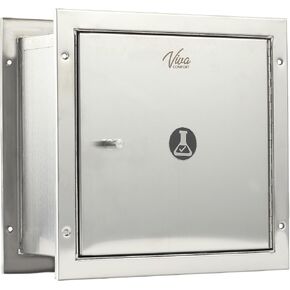 VivaComfort Specimen Pass Thru Cabinet Storage Cabinet with Double Access Doors, Stainless Steel Surface for Workflow Efficiency (Silver)