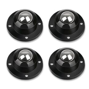 Self Adhesive Caster Wheels for Furniture,Storage Box,Trash Can,PC Stainless Steel Universal Pulley 360 Degree Rotating Adhesive Caster Wheels 1 Inch Low Profile Swivel Wheels Black 4 Pack