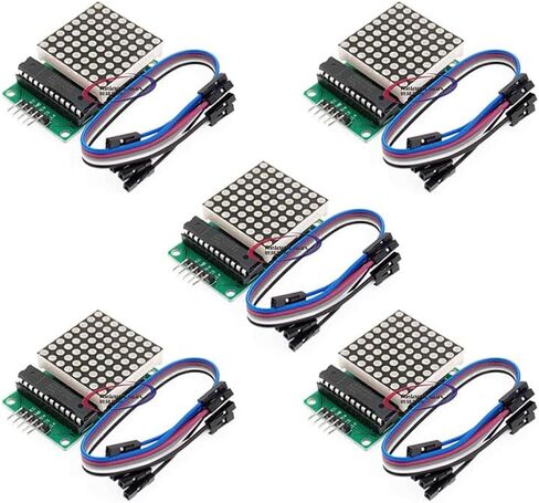 5 قطعة MAX7219 وحدة المصفوفة النقطية لتقوم بها بنفسك عدة واجهة 5 فولت 8x8 شريحة واحدة MCU LED وحدة التحكم في العرض in Saudi Arabia