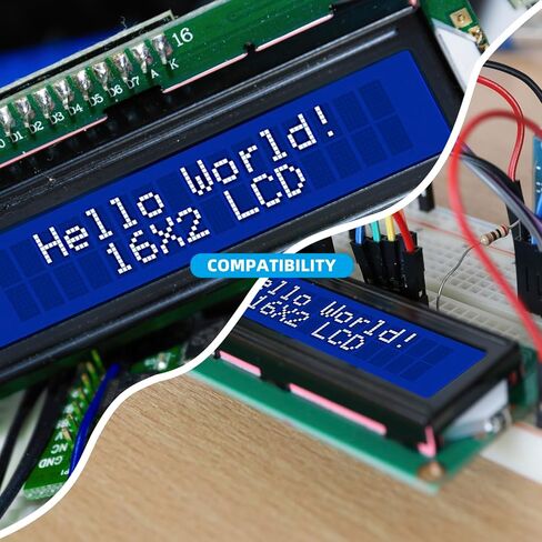 I2C LCD 1602 Display HD44780 محول الواجهة التسلسلية مع IIC/ I2C/ TWI LCD، متوافق مع Arduino R3 Mega 1 قطعة شاشة زرقاء 16 × 2 in Kuwait