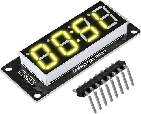 5Pcs 0.56 LED Display Digital Tube Clock Module 4 Digit LED 0.56 inch Display Time Clock Indicator Tube 7 Segments Double Dots TM1637 5 Colors Green/White/Yellow/Red/Blue in Kuwait