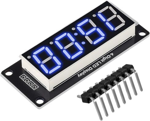 5Pcs 0.56 LED Display Digital Tube Clock Module 4 Digit LED 0.56 inch Display Time Clock Indicator Tube 7 Segments Double Dots TM1637 5 Colors Green/White/Yellow/Red/Blue in Kuwait