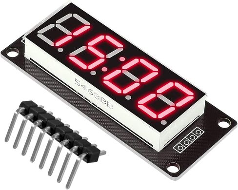 5Pcs 0.56 LED Display Digital Tube Clock Module 4 Digit LED 0.56 inch Display Time Clock Indicator Tube 7 Segments Double Dots TM1637 5 Colors Green/White/Yellow/Red/Blue in Kuwait