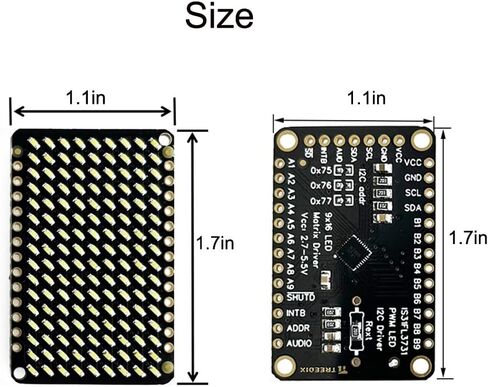PWM LED Matrix Driver IS31FL3731 and 9x16 Grid LEDs for Arduino DIY Kits (Red) in Saudi Arabia