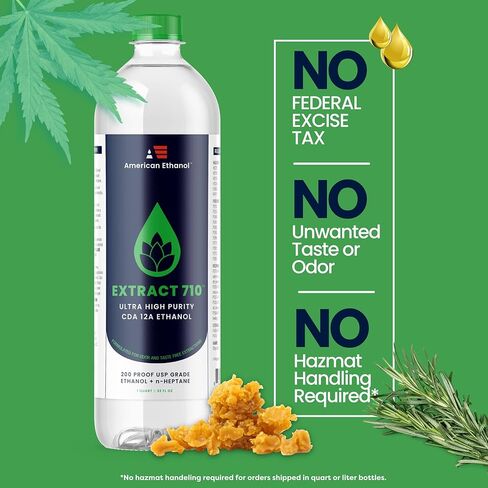 American Ethanol Ultra High Purity Denatured Alcohol (CDA-12A) - 200 Proof Ethyl Alcohol with n-Heptane - 4 x 1 Quart Bottles in Kuwait