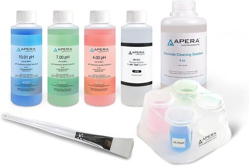 Apera Instruments pH Probe Electrode Sensor Care Maintenance Kit, Including pH 4/7/10 buffers, 3M KCL Soaking Solution, Probe Cleaning Solution, a CalPod Solution Organizer (AI1170) in Saudi Arabia