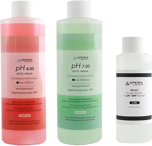 Apera Instruments pH Probe Electrode Sensor Care Maintenance Kit, Including pH 4/7/10 buffers, 3M KCL Soaking Solution, Probe Cleaning Solution, a CalPod Solution Organizer (AI1170) in Saudi Arabia