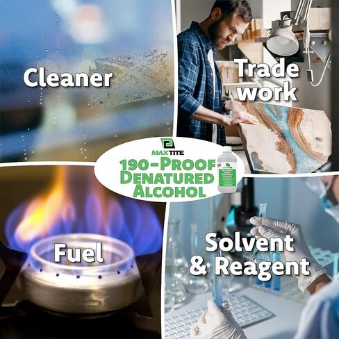 MAXTITE 190-Proof Virgin Denatured Alcohol (4 Gal Total, 16x 32oz bottles) in Kuwait