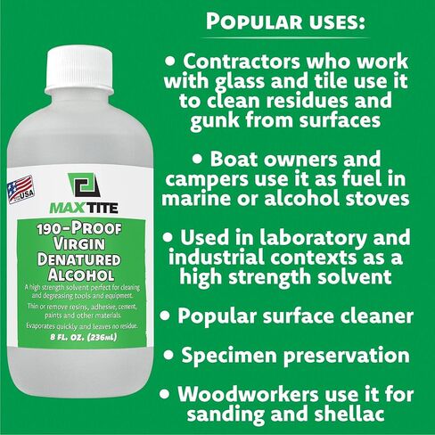 MAXTITE 190-Proof Virgin Denatured Alcohol (4 Gal Total, 16x 32oz bottles) in Kuwait