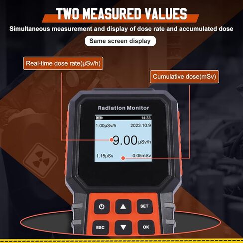 جهاز مراقبة الإشعاع، كاشف الإشعاع النووي بعداد جيجر، كاشف الإشعاع لقياس الجرعات مع شاشة LCD للكشف عن الأشعة γ وX وα in Kuwait