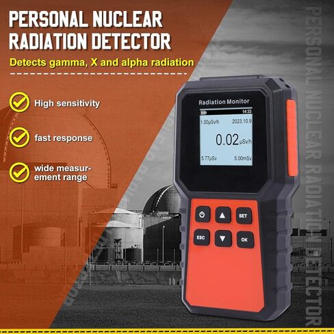 جهاز مراقبة الإشعاع، كاشف الإشعاع النووي بعداد جيجر، كاشف الإشعاع لقياس الجرعات مع شاشة LCD للكشف عن الأشعة γ وX وα in Kuwait