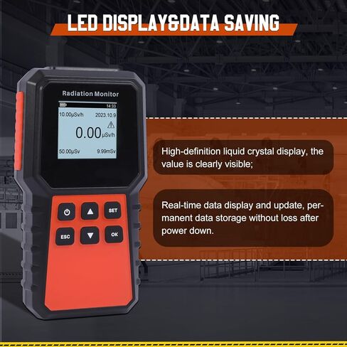 جهاز مراقبة الإشعاع، كاشف الإشعاع النووي بعداد جيجر، كاشف الإشعاع لقياس الجرعات مع شاشة LCD للكشف عن الأشعة γ وX وα in Kuwait