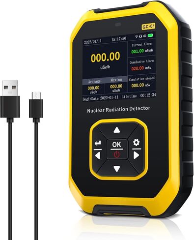 Portable Geiger Counter， YF-Y1-GC-01 Nuclear Radiation Detector with LCD Display, Rechargeable Radiation Monitor Beta Gamma X-ray Tester, Handheld Radiation Dosimeter for Home, Outdoor in Saudi Arabia