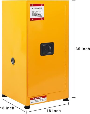 خزانة قابلة للاشتعال مقاس 18 بوصة × 18 بوصة × 35 بوصة، خزانة تخزين خطرة، رف قابل للتعديل، خزانة تخزين قابلة للاشتعال in Kuwait