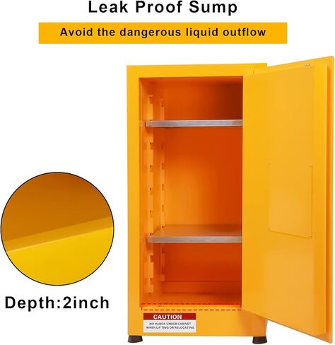خزانة قابلة للاشتعال مقاس 18 بوصة × 18 بوصة × 35 بوصة، خزانة تخزين خطرة، رف قابل للتعديل، خزانة تخزين قابلة للاشتعال in Kuwait