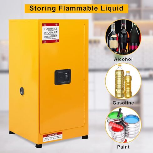 خزانة قابلة للاشتعال مقاس 18 بوصة × 18 بوصة × 35 بوصة، خزانة تخزين خطرة، رف قابل للتعديل، خزانة تخزين قابلة للاشتعال in Kuwait