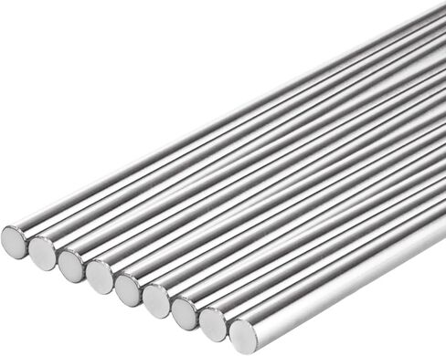 12 قطعة من قضبان الحركة الخطية 10 مم × 400 مم من الفولاذ المقاوم للصدأ، عمود توجيه خطي من الكروم المقوى للطابعة ثلاثية الأبعاد، DIY، CNC - تسامح متري h8 (0.394 × 15.748 بوصة) in Kuwait