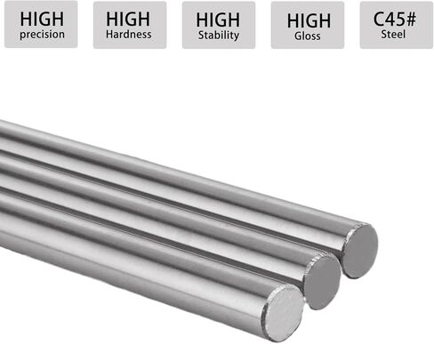 12 قطعة من قضبان الحركة الخطية 10 مم × 400 مم من الفولاذ المقاوم للصدأ، عمود توجيه خطي من الكروم المقوى للطابعة ثلاثية الأبعاد، DIY، CNC - تسامح متري h8 (0.394 × 15.748 بوصة) in Kuwait