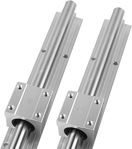 قطعتان من قضيب التوجيه الخطي SBR20-800mm مع 4 قطع من كتلة المحمل SBR20UU، طول التوجيه الخطي المنزلق 31.5 بوصة (800 مم) لقضيب العمود المدعم بالكامل in Saudi Arabia