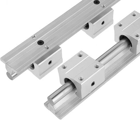 قطعتان من قضيب التوجيه الخطي SBR20-800mm مع 4 قطع من كتلة المحمل SBR20UU، طول التوجيه الخطي المنزلق 31.5 بوصة (800 مم) لقضيب العمود المدعم بالكامل in Saudi Arabia