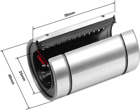 uxcell LM25UUOP Linear Ball Bearings Open Type, 25mm Bore Dia, 40mm OD, 59mm Length (Pack of 4) in Kuwait