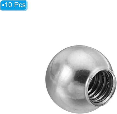 مقبض صواميل الكرة PATIKIL M4x8mm، 10 عبوات من الخيوط الأنثوية 304 من الفولاذ المقاوم للصدأ غطاء لولبي بفتحة عمياء مستديرة لآلات الإضاءة لتزيين المنزل بنفسك، فضي in Kuwait