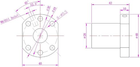 Zeberoxyz 1 قطعة SFU1605 ballscrew الجوز قطر 16 مللي متر 5 مللي متر الملعب الكرة المسمار الجوز واحد ل 1605 الجوز الإسكان قوس CNC نحت أجزاء آلة in Saudi Arabia