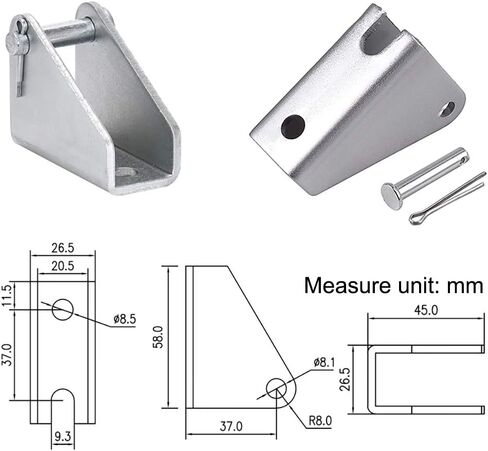 2 PCS Linear Actuator Mounting Brackets, Silver Heavy Duty Metal Mounting Brackets for Linear Actuator (H-Shape) in Saudi Arabia