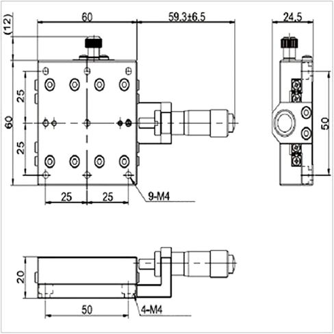 X Micrometer Manual Fine-Tuning Cross Roller Precision Linear Stages X Axis Linear Stage Cross Roller Guide Manual Precision Linear Translation Stage Platform 60 * 60mm in Saudi Arabia