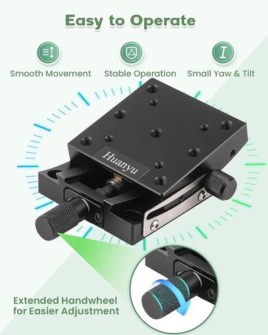 Huanyu Precise Manual Goniometer Stage 65x65mm Optical Positioning Sliding Table ±10° Tilt Platform Indexing Table Angle Adjustment Dovetail Platform in Saudi Arabia