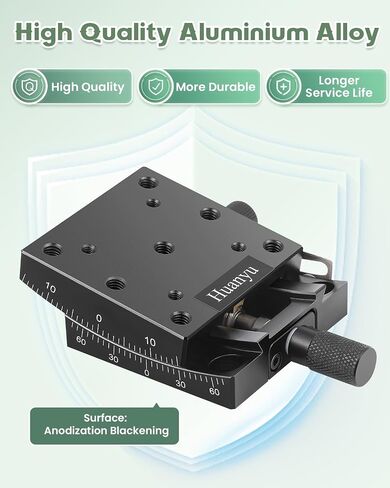 Huanyu Precise Manual Goniometer Stage 65x65mm Optical Positioning Sliding Table ±10° Tilt Platform Indexing Table Angle Adjustment Dovetail Platform in Saudi Arabia