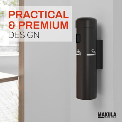 1.75'' Black Wall Mounted Cigarette and Ash Receptacle in Saudi Arabia