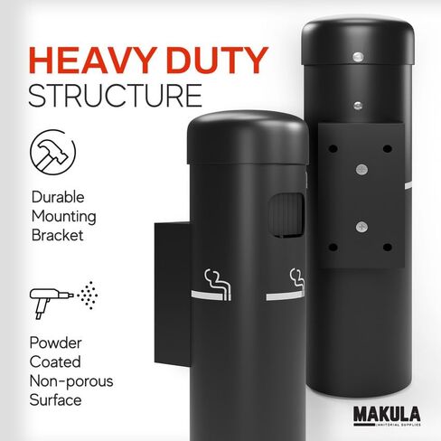 1.75'' Black Wall Mounted Cigarette and Ash Receptacle in Saudi Arabia