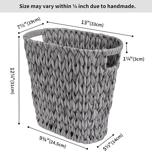 GRANNY SAYS Small Wicker Trash Can, 2 Gallon Bathroom Waste Basket, Small Bathroom Garbage Can, Plastic Trash Basket for Decor, Round Wastebaskets for Office, Bedroom, Cabinet in Kuwait