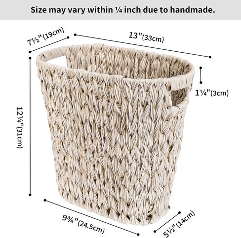 GRANNY SAYS Small Wicker Trash Can, 2 Gallon Bathroom Waste Basket, Small Bathroom Garbage Can, Plastic Trash Basket for Decor, Round Wastebaskets for Office, Bedroom, Cabinet in Kuwait